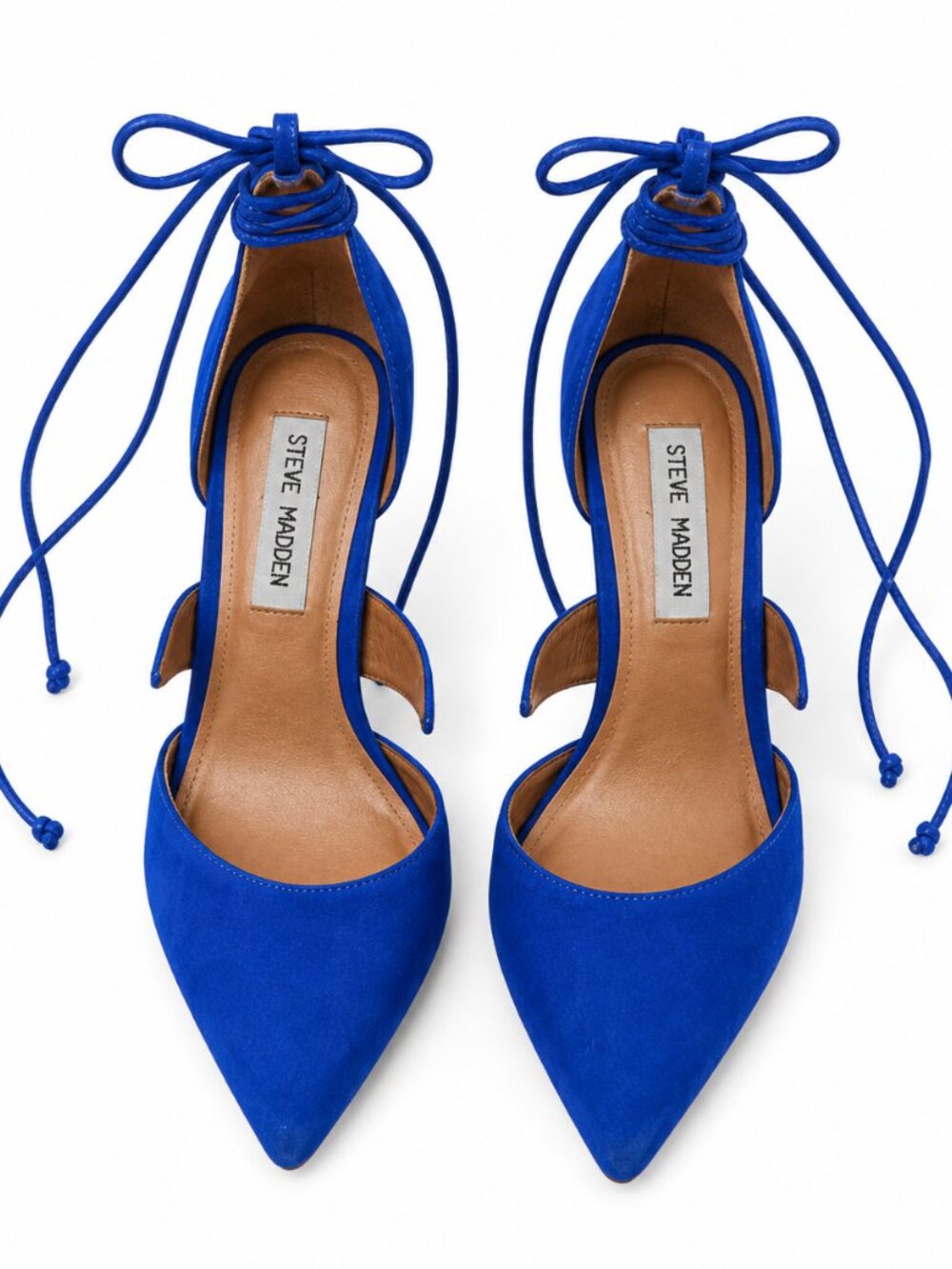 Steve Madden Cobalt Blue Suede Lace Up Heels (Size 8) - Picture 2 of 7